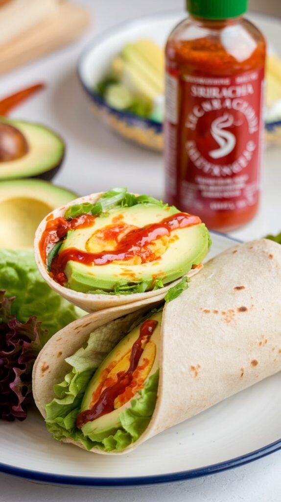 Spicy Sriracha Egg Avocado Wrap