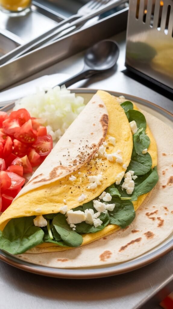 Spinach and Feta Breakfast Wrap Station