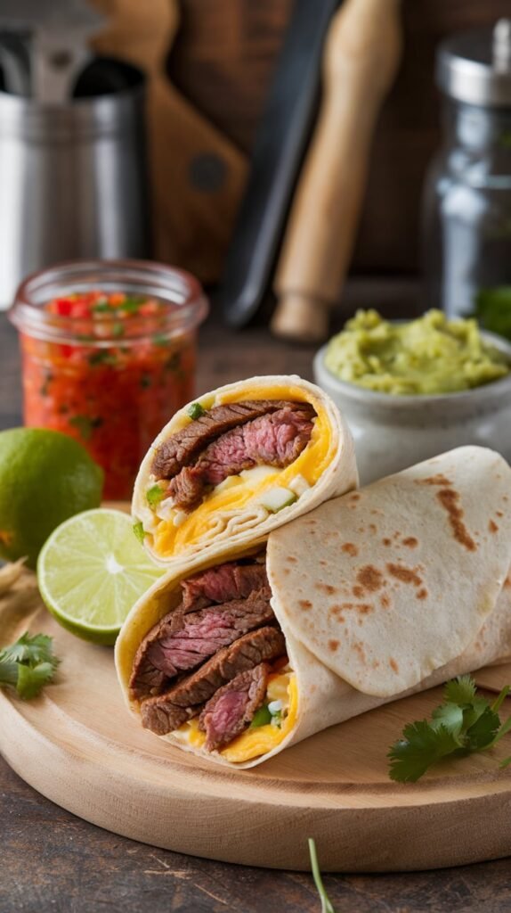 Steak Egg Breakfast Burrito Wrap