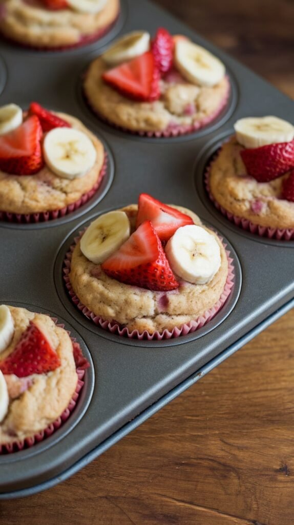 27 Super Healthy Christmas Snacks for Kids 22 Strawberry Banana Chickpea Muffins