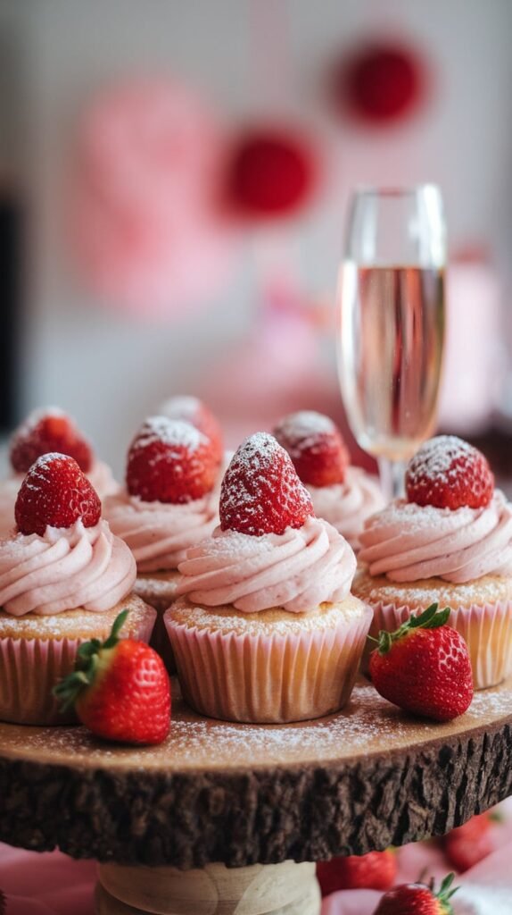 Strawberry Champagne Cupcakes