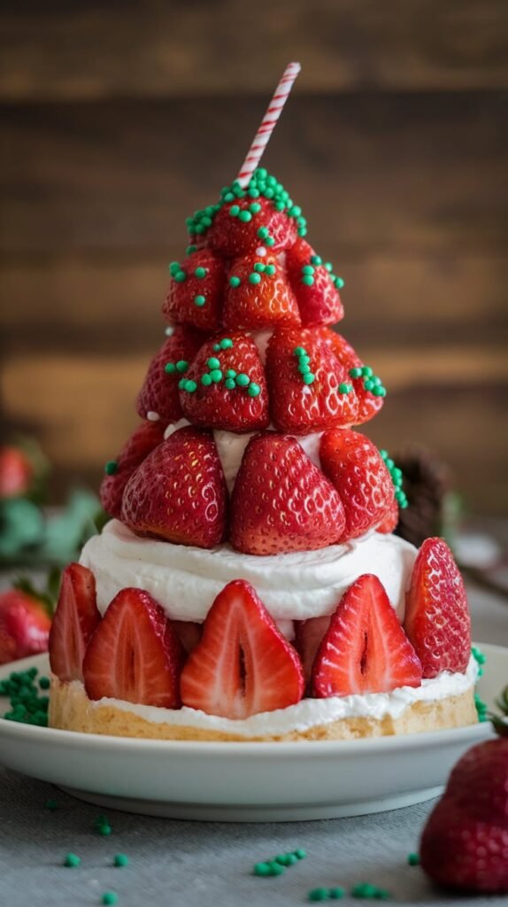 14 Christmas Tree Cake Ideas That Will Make Your Holidays Sparkle 11 Strawberry Christmas Tree Shortcake