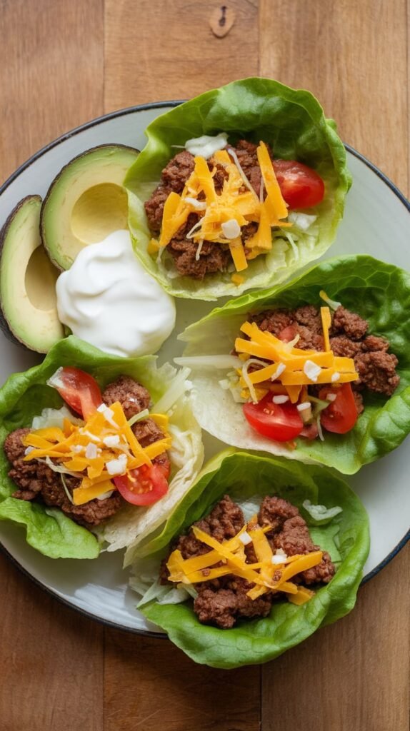 13+ High Protein Low Carb Lunches That'll Actually Keep You Full at Work 2 Taco Lettuce Wraps