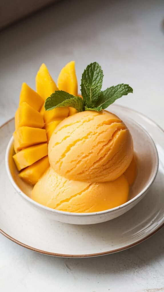 13 High-Protein Ice Cream & Frozen Dessert Recipes 12 Tropical Mango Protein Sorbet