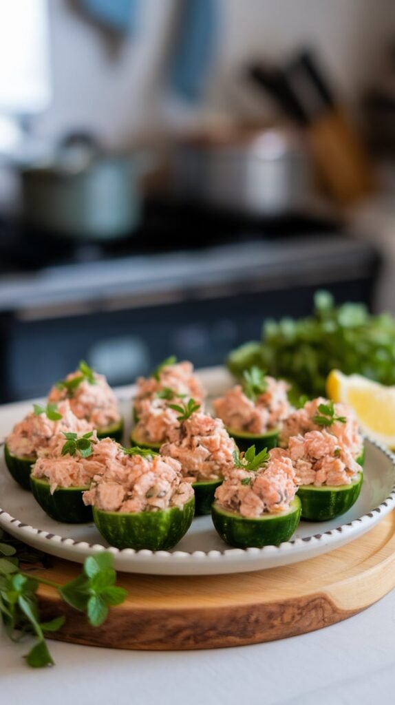 20 No-Bake High-Protein Snacks That'll Save You When Hunger Strikes 8 Tuna Salad Cucumber Bites