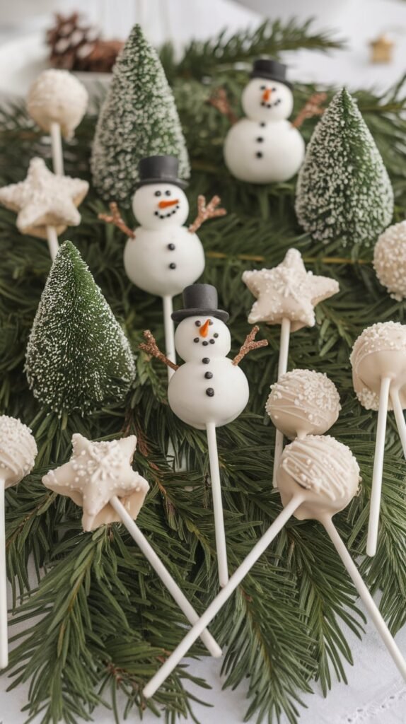White Christmas Coconut Cake Pops