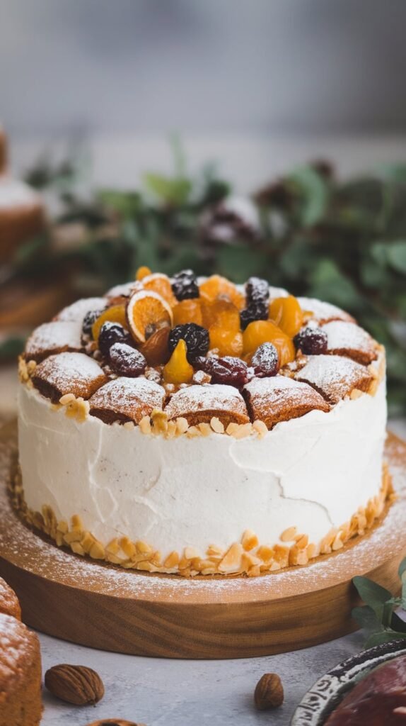 23 Vintage Christmas Cakes That'll Transport Your Taste Buds Straight to Grandma's Kitchen 4 White Fruitcake