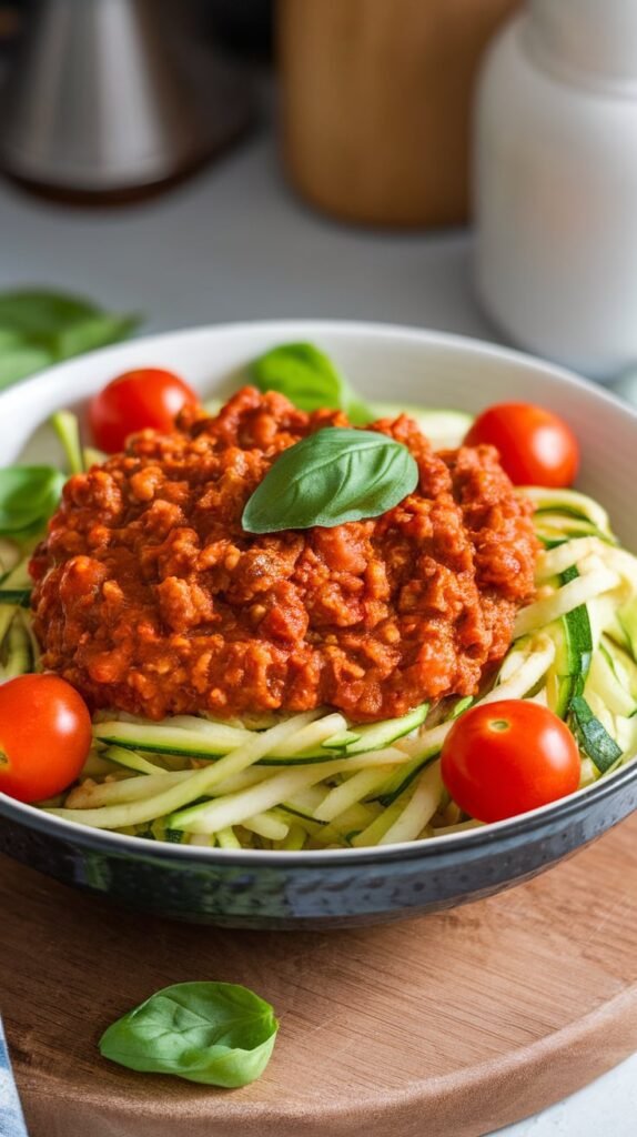 13+ High Protein Low Carb Lunches That'll Actually Keep You Full at Work 11 Zucchini Noodle Bolognese
