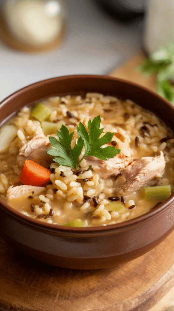 21 Healthy Winter Meals Your Family Will Actually Eat 16 a photo of a bowl of chicken and wild ri w9sl1fXNS iqNR1GpWbwhA Q6r0RF3GSPuwZccuan7jWw