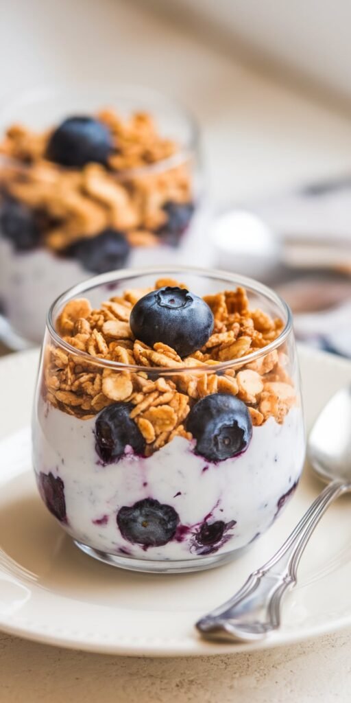 7 Foods That Help Support a “Cortisol Detox” (Plus 7 Easy Recipes So You Actually Want to Eat Them) 3 5 Minute Blueberry Yogurt Crunch Cup