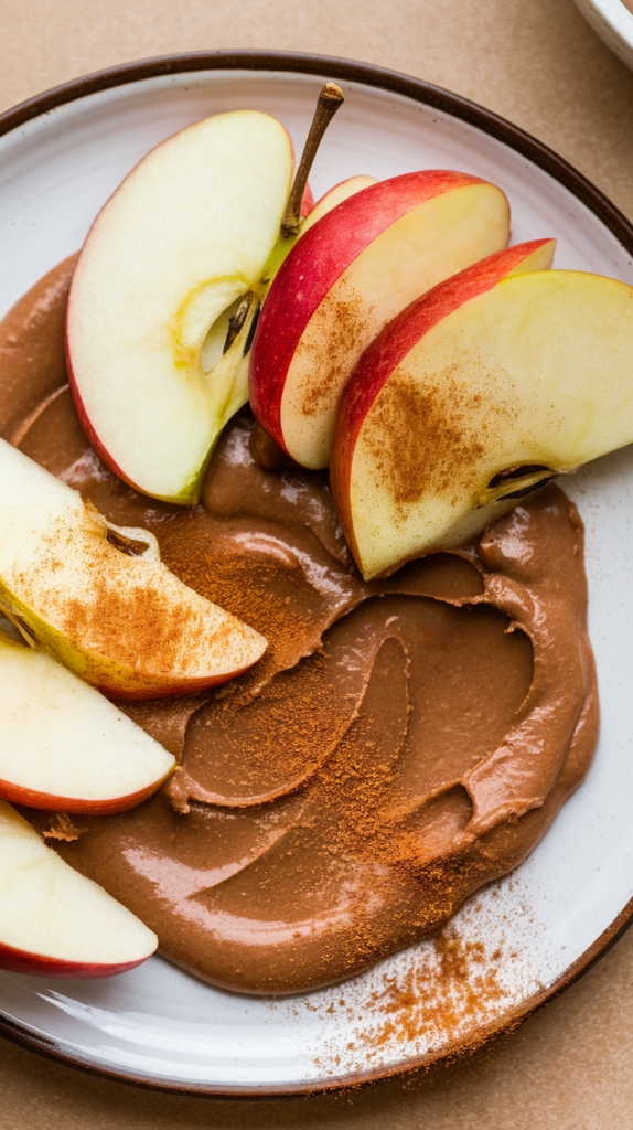 Apple Slices with Almond Butter and Cinnamon