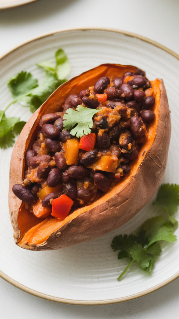 21 Daniel Fast Recipes So Good You'll Forget You're Technically Fasting 21 Baked Sweet Potato with Black Bean Chili