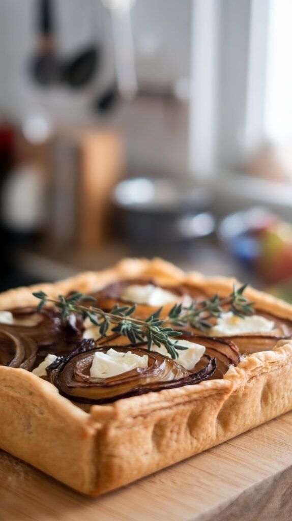 21 Easy Recipes Using Puff Pastry Sheets 18 Caramelized Onion and Goat Cheese Tart