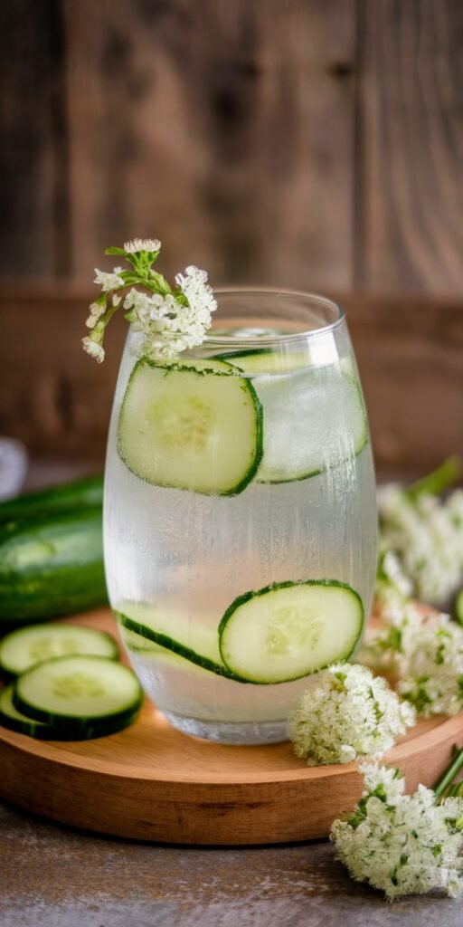 Cucumber Elderflower Vodka Spritz