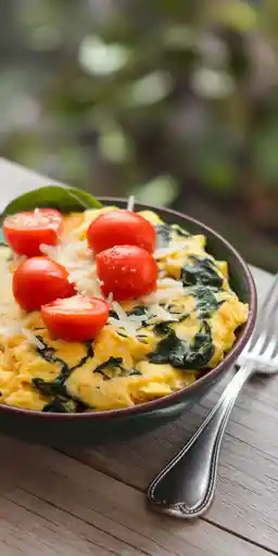7 Foods That Help Support a “Cortisol Detox” (Plus 7 Easy Recipes So You Actually Want to Eat Them) 2 Garlic Spinach Egg Scramble Bowl