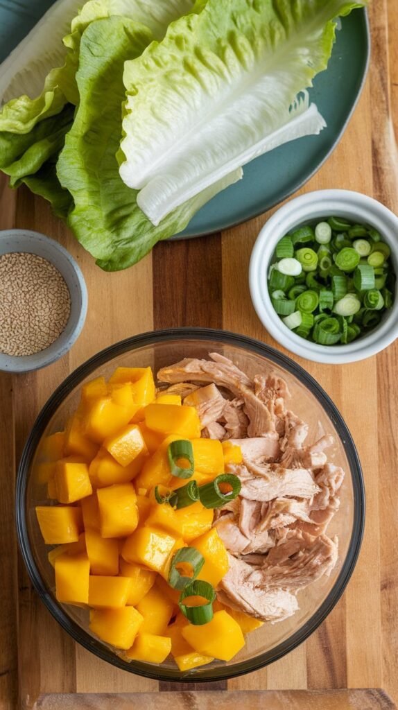 Mango Chicken Lettuce Cups