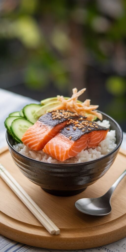 14 Nutritious Dinner Ideas That Aren’t Boring Salads 4 Salmon Rice Bowl with Crunchy Cucumber