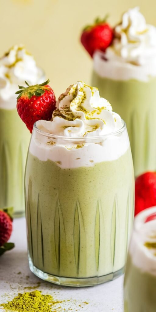 18 Creamy Matcha Smoothies for Breakfast Bliss 13 Strawberry Matcha Cheesecake