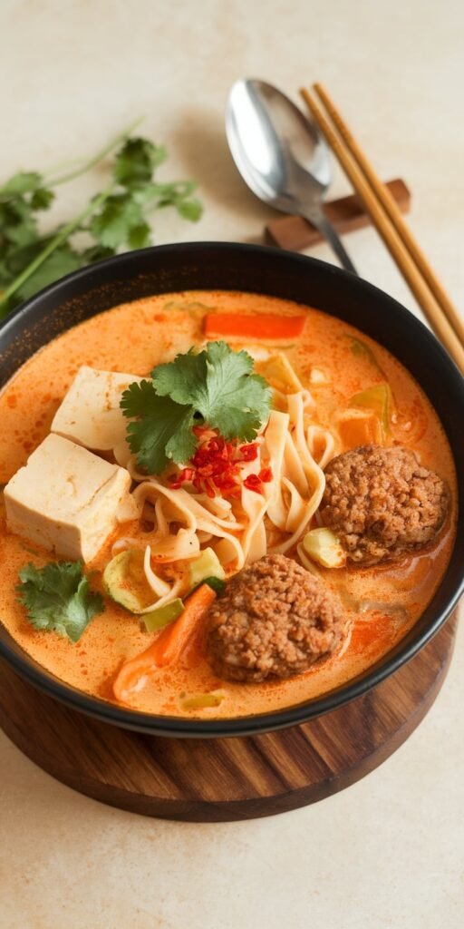Thai Red Curry Noodle Soup (Creamy + Spicy!) 2 Thai Red Curry Noodle Soups