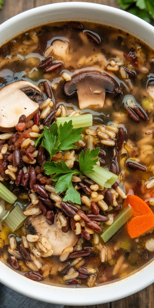 Vegan Wild Rice Mushroom Soup 2 Vegan Wild Rice Mushroom Soup