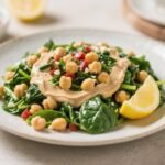 Mediterranean Spinach Chickpea Salad with Lemon Tahini 4 tmpjgejej2y