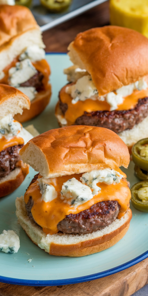 11 Easy Cheeseburger Slider Recipes for Parties 10 Blue Cheese Buffalo Cheeseburger Sliders