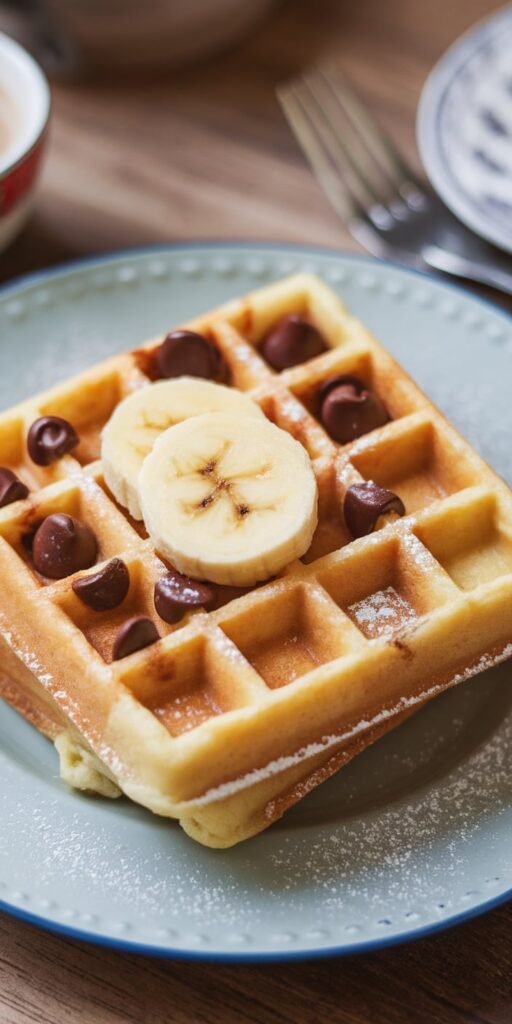 Chocolate Chip Banana Bread Waffles