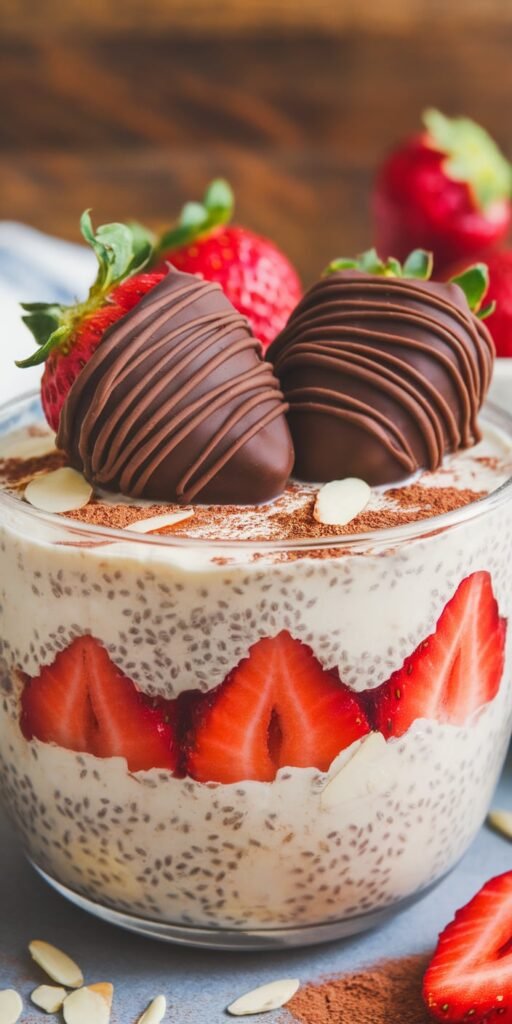 Chocolate Covered Strawberry Overnight Oats