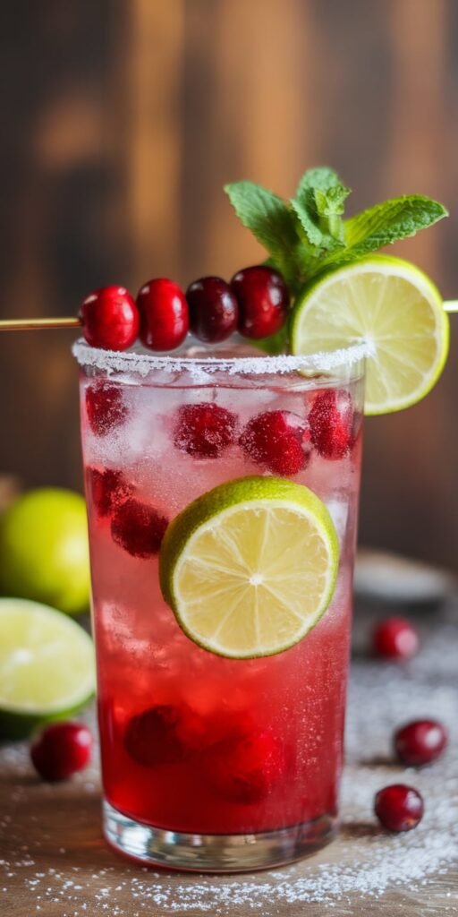 12 Valentine’s Day Drinks That Are Easy and Pretty 8 Cranberry Lime Sparkler Easy Mocktail