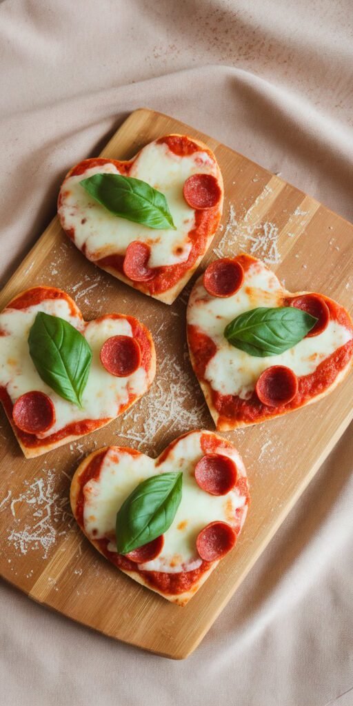 15 Galentine’s Party Food Ideas So Good Your Friends Will “Accidentally” Stay Late 6 Mini Heart Pizzas