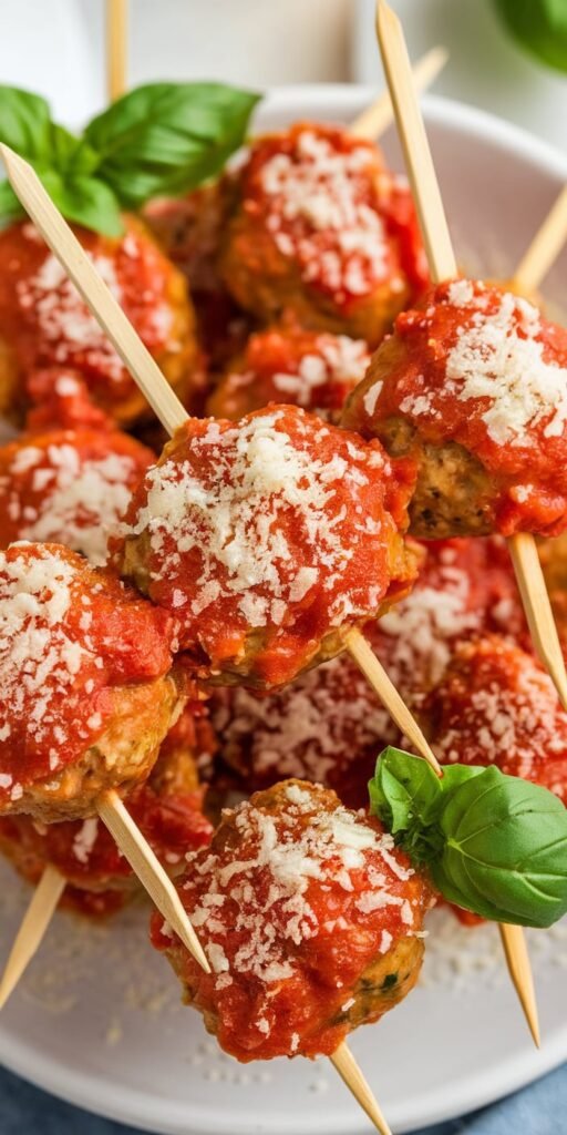 9 Mini Super Bowl Party Foods 3 Mini Meatball Parmesan Skewers
