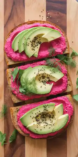 Pink Beet Hummus Toast
