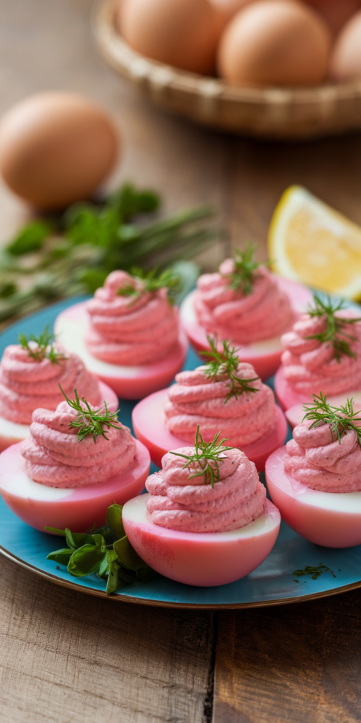 15 Galentine’s Party Food Ideas So Good Your Friends Will “Accidentally” Stay Late 8 Pink Deviled Eggs