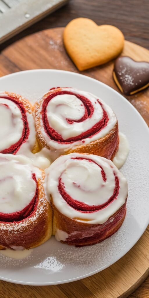 Red Velvet Valentines Day Cinnamon Rolls 1