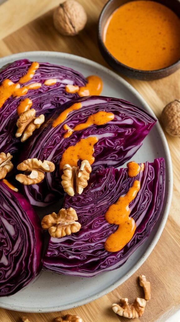 Roasted Red Cabbage Wedges with Orange Dressing – Easy, Colorful & Crazy Delicious! 2 Roasted Red Cabbage Wedges