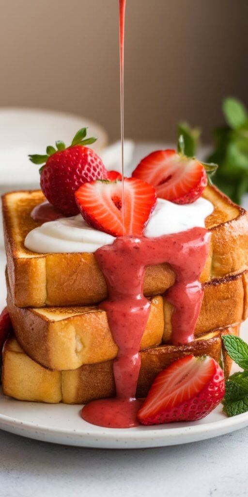 Easy Strawberries and Cream French Toast (Weekend Brunch Favorite!) 2 Strawberries and Cream French Toasts