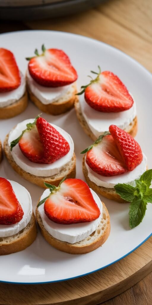 15 Galentine’s Party Food Ideas So Good Your Friends Will “Accidentally” Stay Late 4 Strawberry Brie Crostini