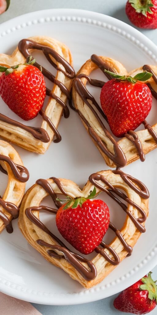 Strawberry Nutella Puff Pastry Hearts 2 Strawberry Nutella Puff Pastry Heart