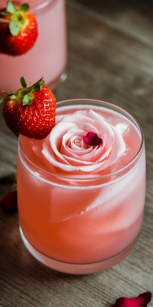 12 Valentine’s Day Drinks That Are Easy and Pretty 2 Strawberry Rose Mocktail