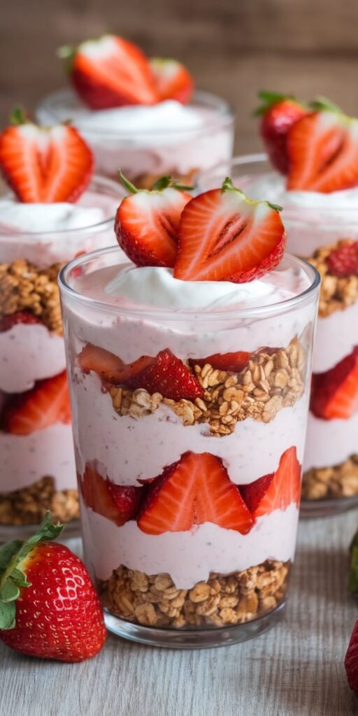 Strawberry Yogurt Parfait Cups