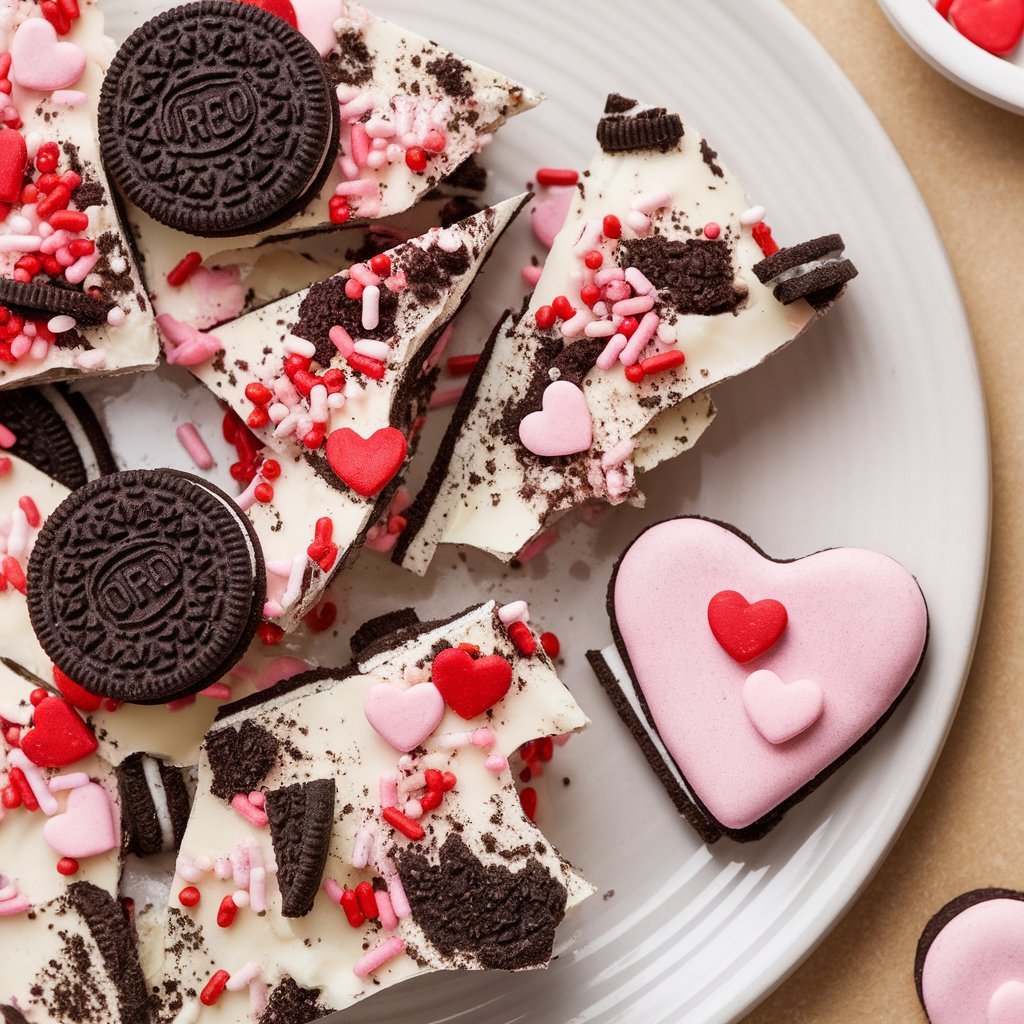 Valentine's Day Oreo Cookie Bark
