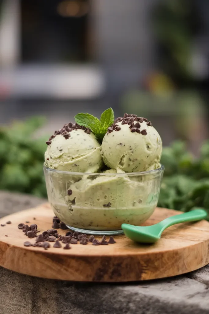 Avocado Mint Chocolate Chip Nice Cream