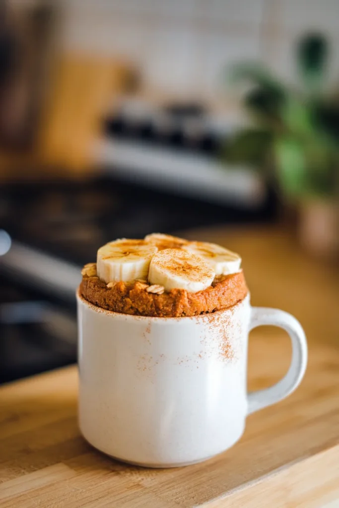 Banana Oat Mug Cake with Cinnamon 1
