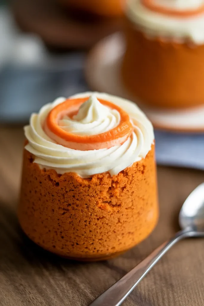 Carrot Cake Mug Cake with Cream Cheese Swirl