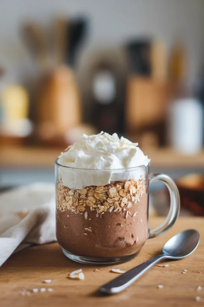 Chocolate Coconut Oat Mug Cake