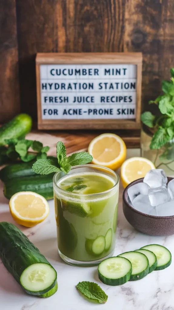 7 Fresh Juice Recipes for Acne-Prone Skin 6 Cucumber Mint Hydration Station