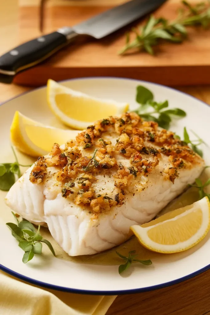 12 Pan Seared Cod Fish Recipes That'll Make You Forget Takeout Even Exists 2 Garlic Herb Crusted Pan Seared Cod
