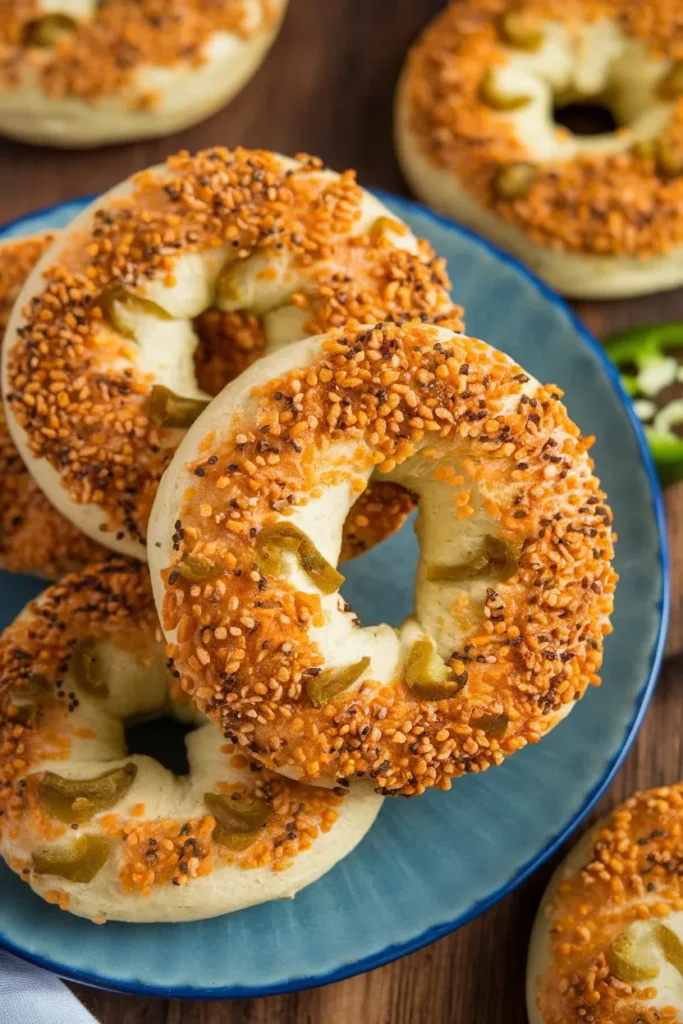High Protein Jalapeno Cheddar Bagels: Spicy, Cheesy, and Actually Good for You 2 High Protein Jalapeno Cheddar Bagel