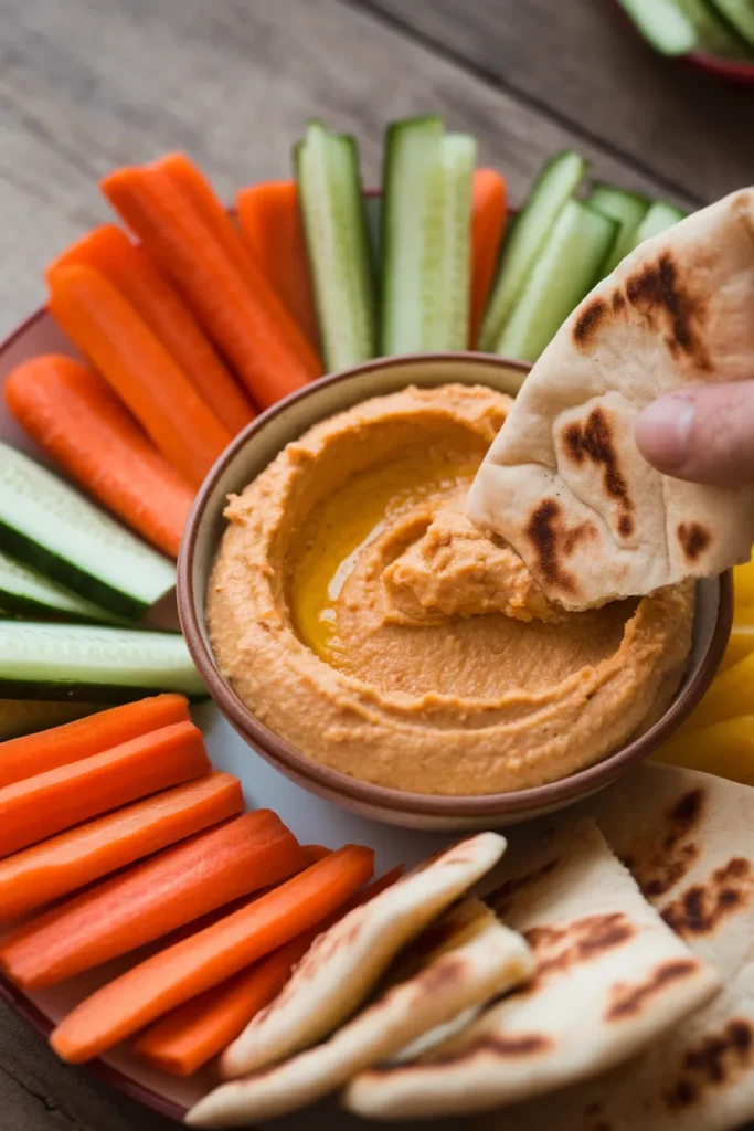 9 Healthy After School Snacks for Kids Will Actually Beg You to Make 2 Hummus and Veggie Dippers
