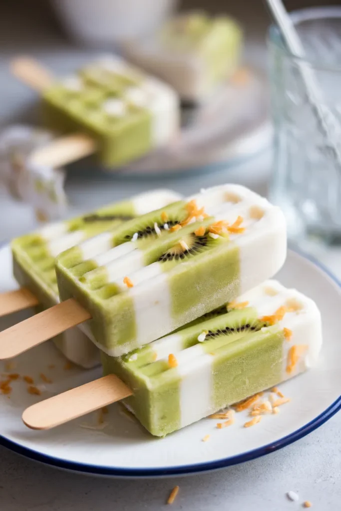 Kiwi Lime Coconut Popsicles